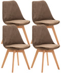Set 4 Sedie Pranzo Misurina marrone scuro, velluto