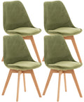 Set of 4 Misurina dining chairs, light green, velvet