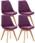 Set 4 Sedie Pranzo Misurina viola, velluto