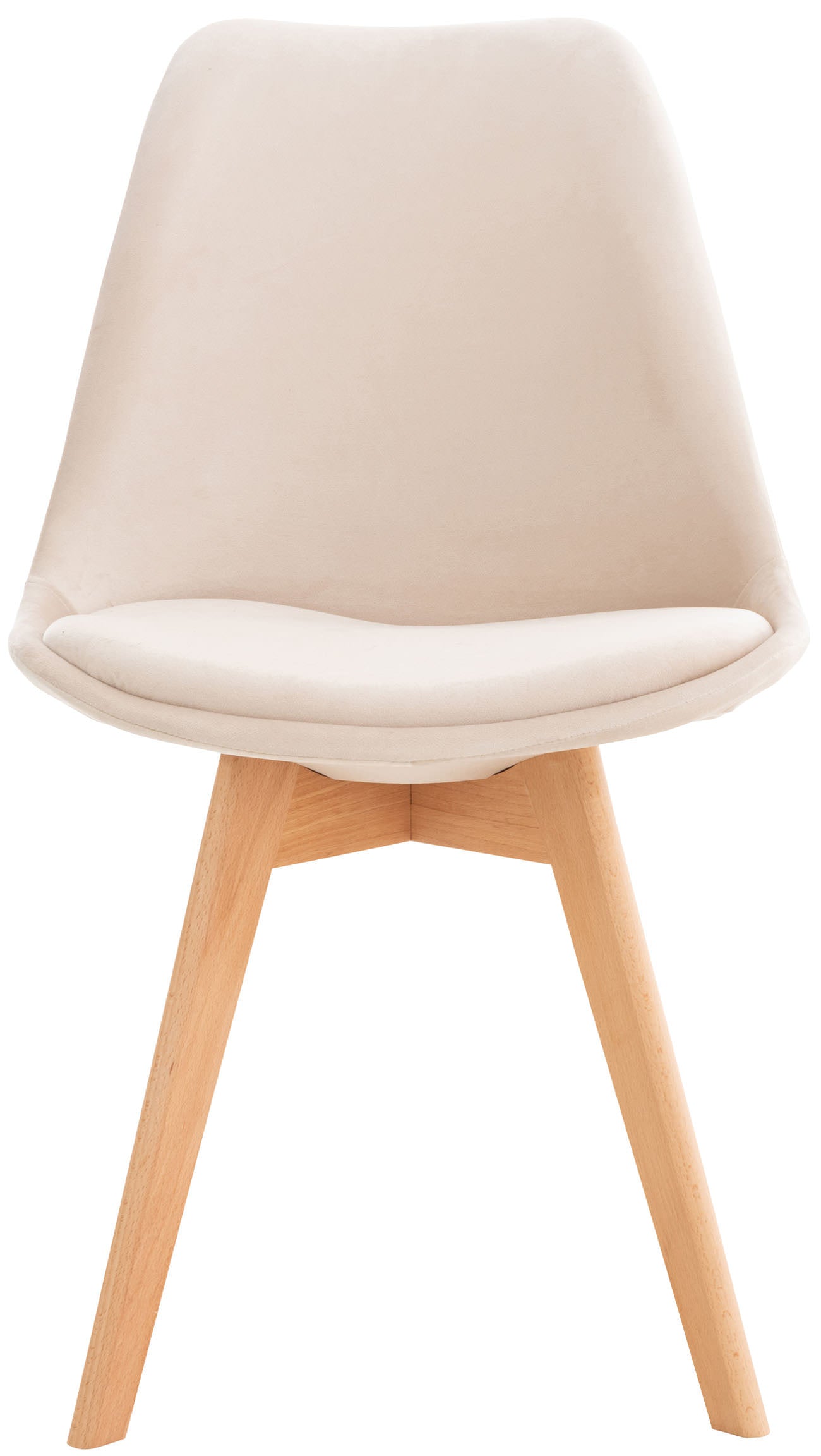 Set 4 Sedie Pranzo Misurina beige, velluto