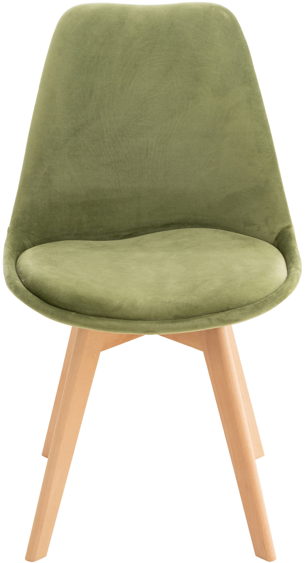 Set of 4 Misurina dining chairs, light green, velvet