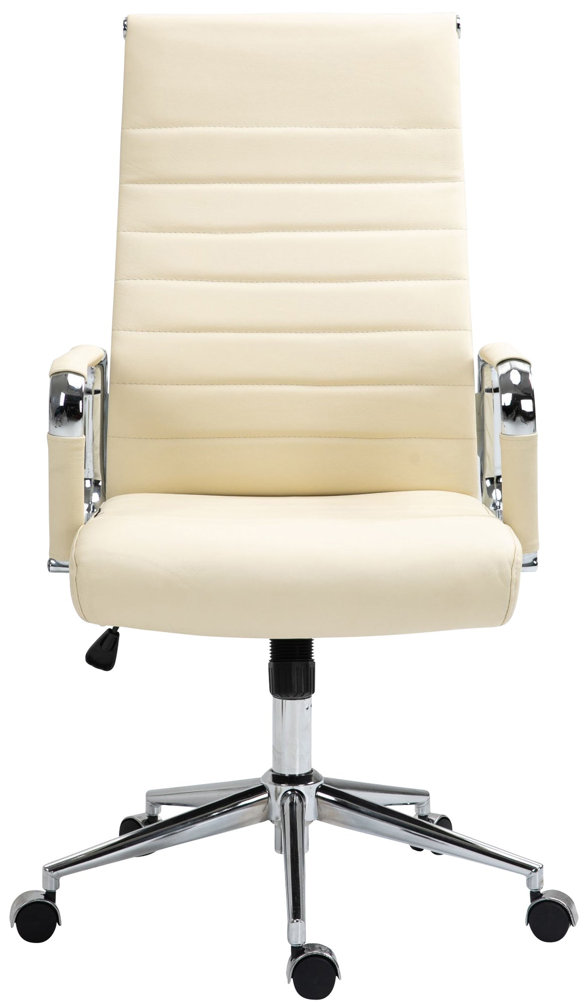 Sedia da ufficio Basso Agordino in vera pelle crema