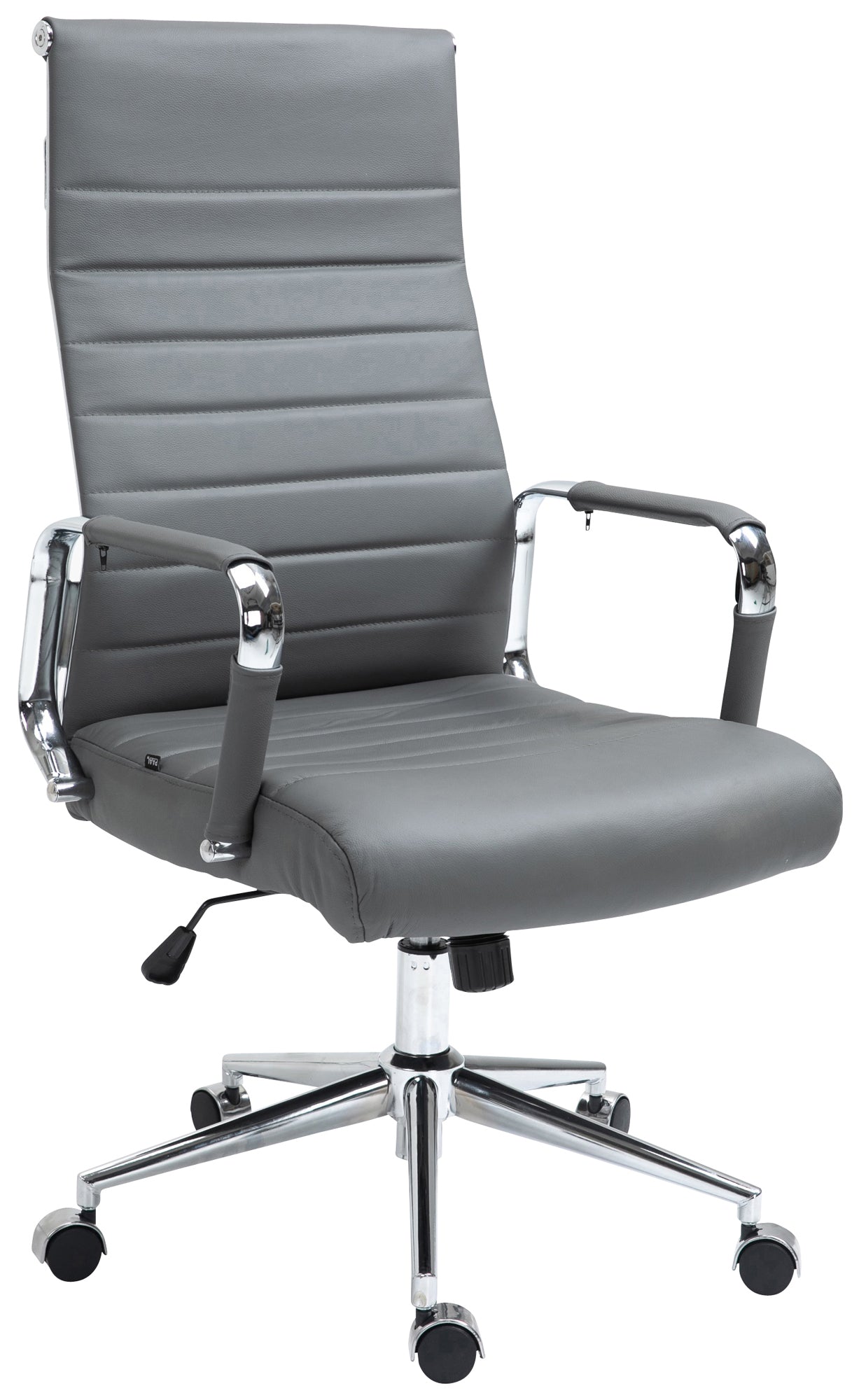 Basso Agordino office chair in genuine grey leather