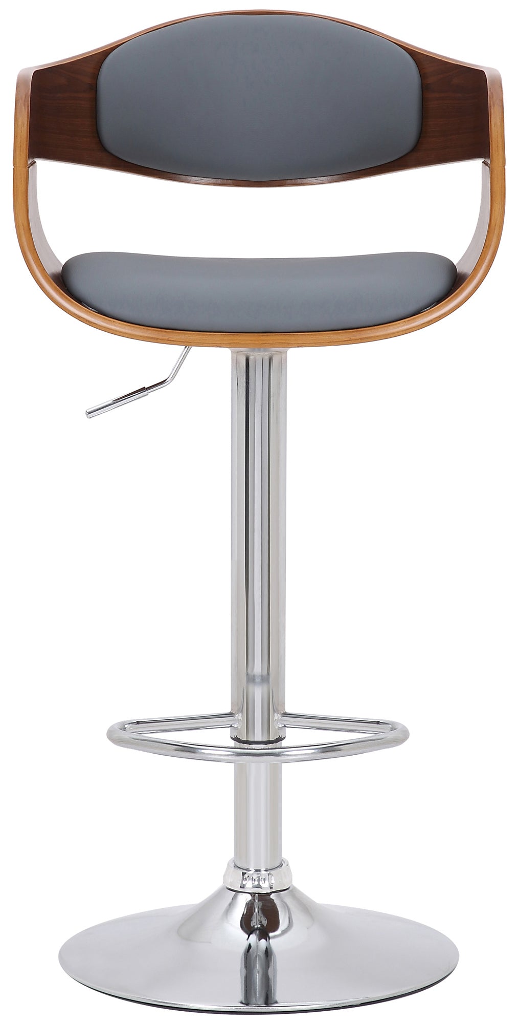 Arabba stool in walnut/grey faux leather