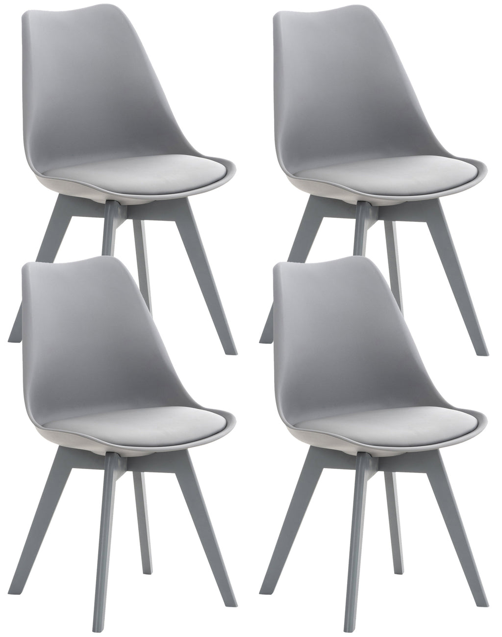 Set 4 Sedie Pranzo Misurina grigio/grigio,Lampadastoffa