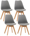 Set of 4 Misurina Dining Chairs, Grey, Fabric Lamp