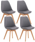 Set of 4 Misurina dining chairs, grey, in fabric