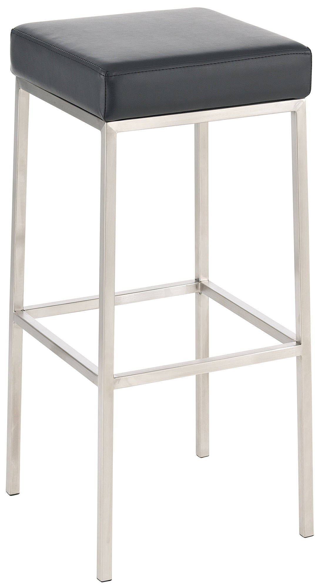 Sgabello Mezzarolo 85 in similpelle acciaio inossidabile,nero