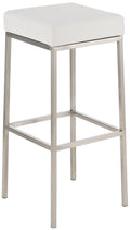 Sgabello Mezzarolo 85 in similpelle acciaio inossidabile,bianco