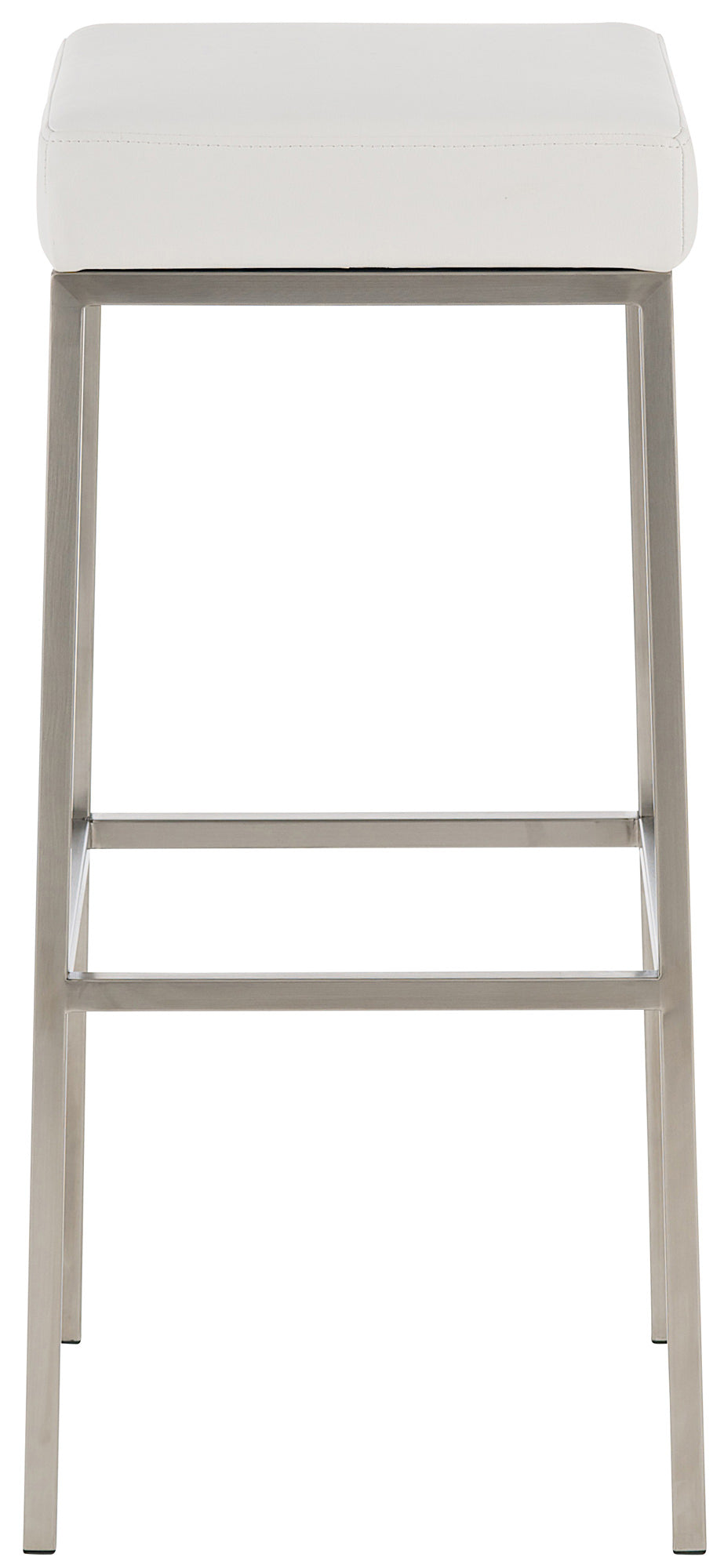 Mezzarolo 85 stool in faux leather and stainless steel, white