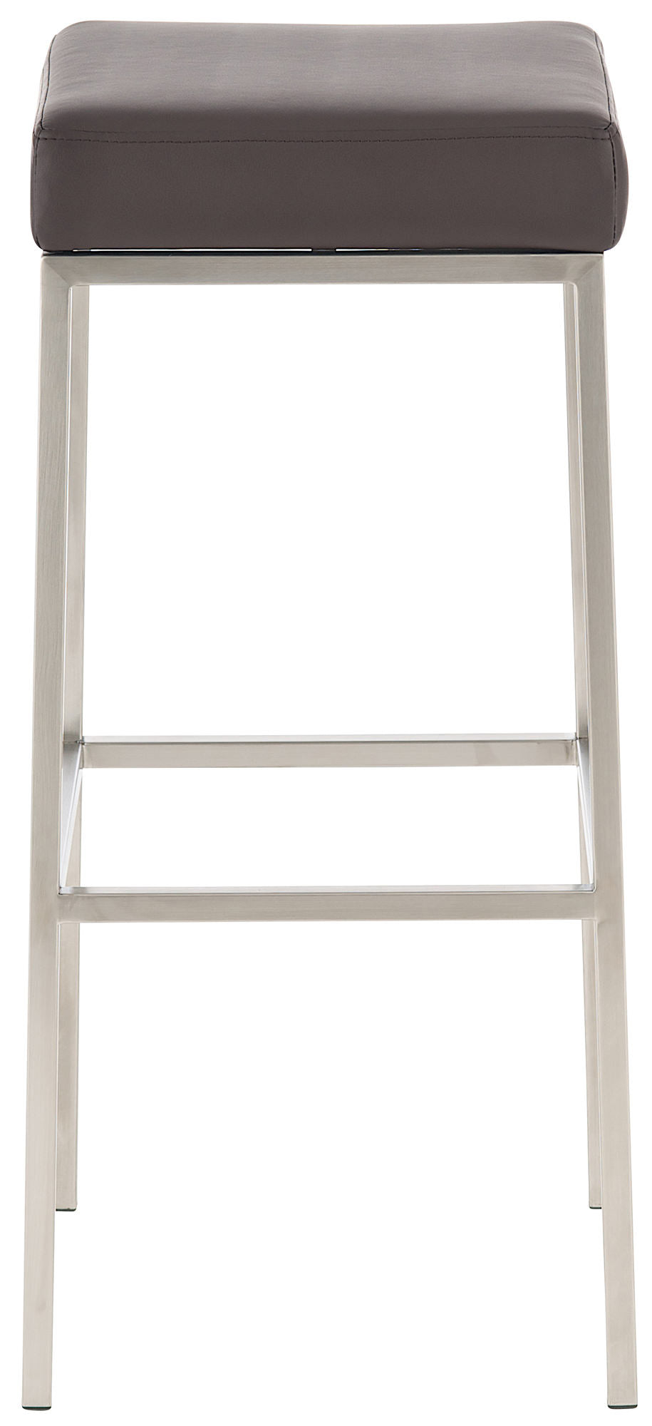 Mezzarolo 85 stool in faux leather and stainless steel, brown