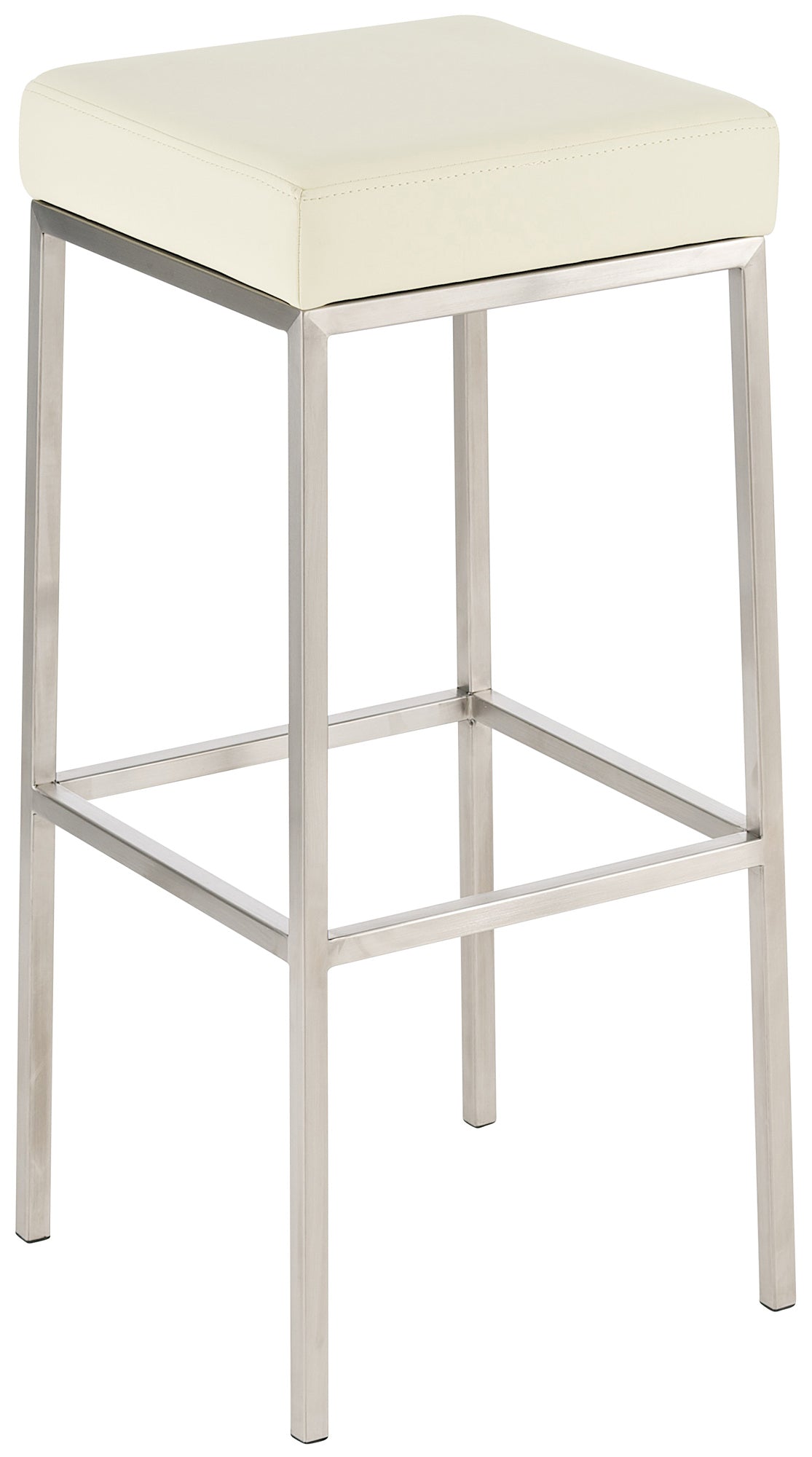 Sgabello Mezzarolo 85 in similpelle acciaio inossidabile,crema