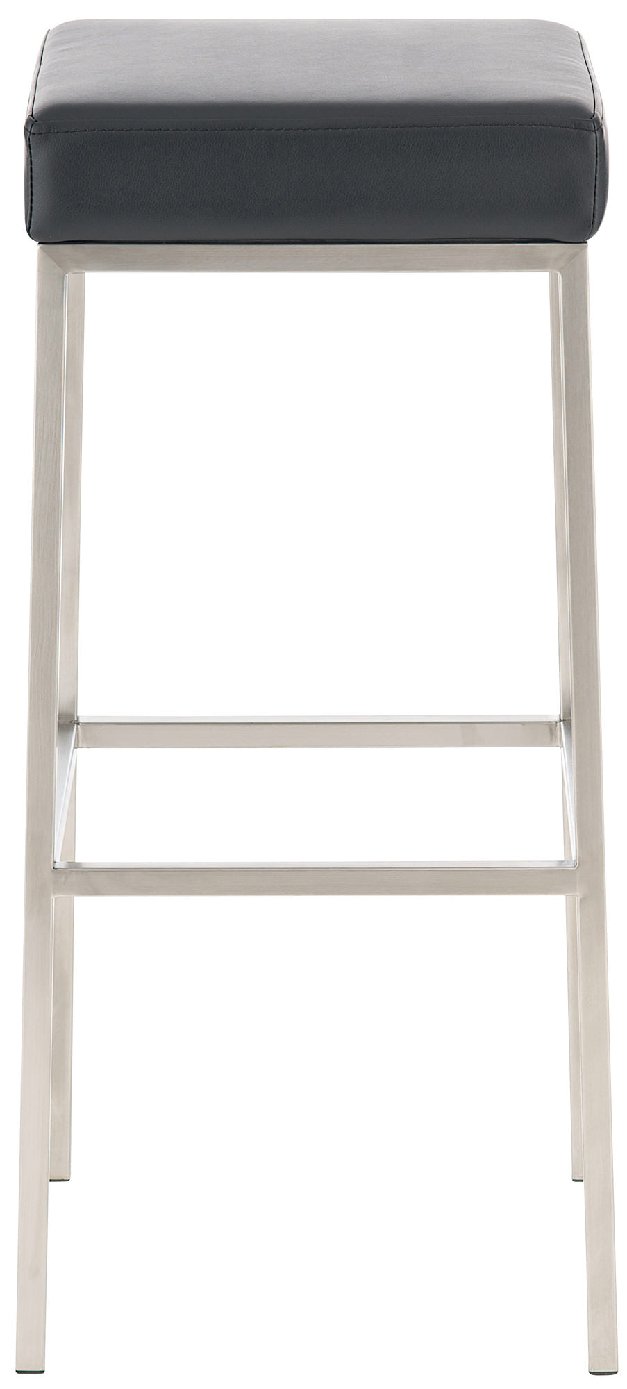 Sgabello Mezzarolo in similpelle acciaio inossidabile,nero