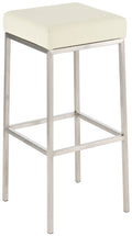 Sgabello Mezzarolo in similpelle acciaio inossidabile,crema
