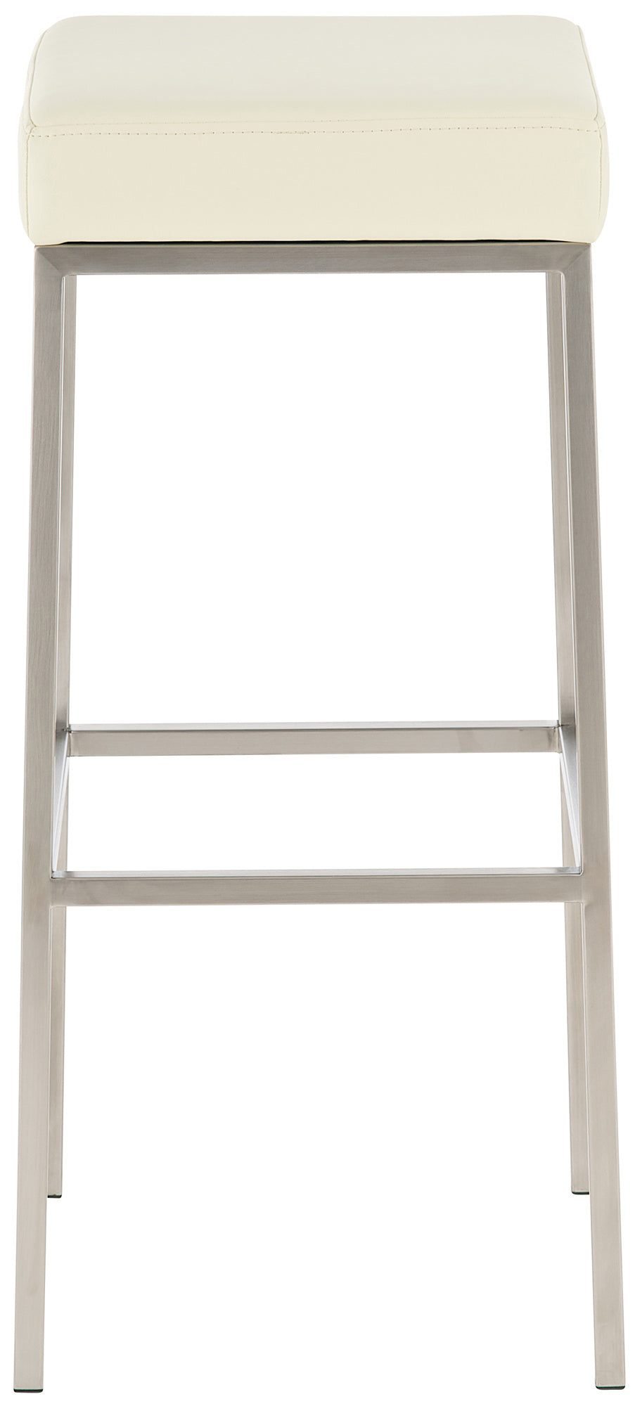 Sgabello Mezzarolo in similpelle acciaio inossidabile,crema