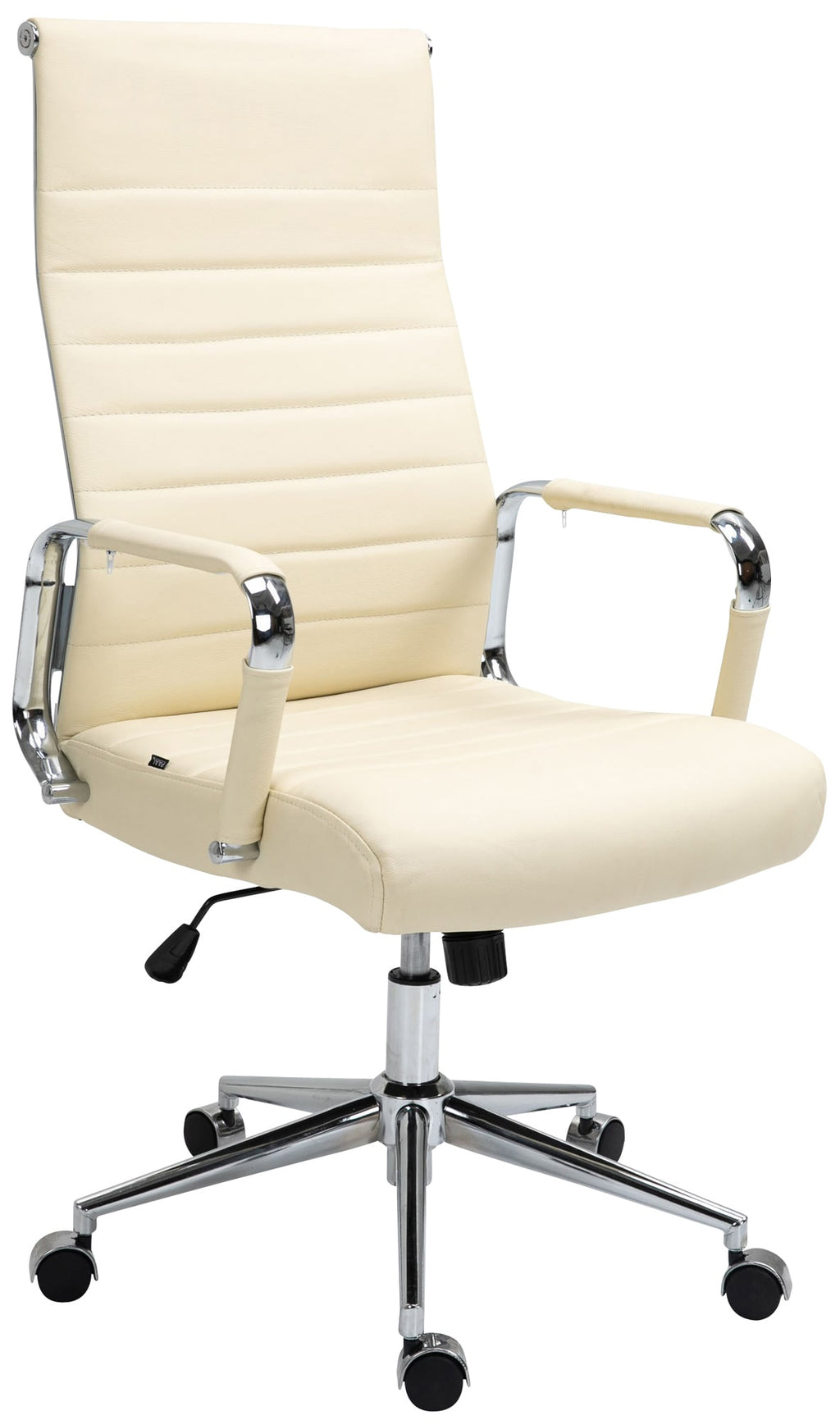 Sedia da ufficio Basso Agordino in vera pelle crema