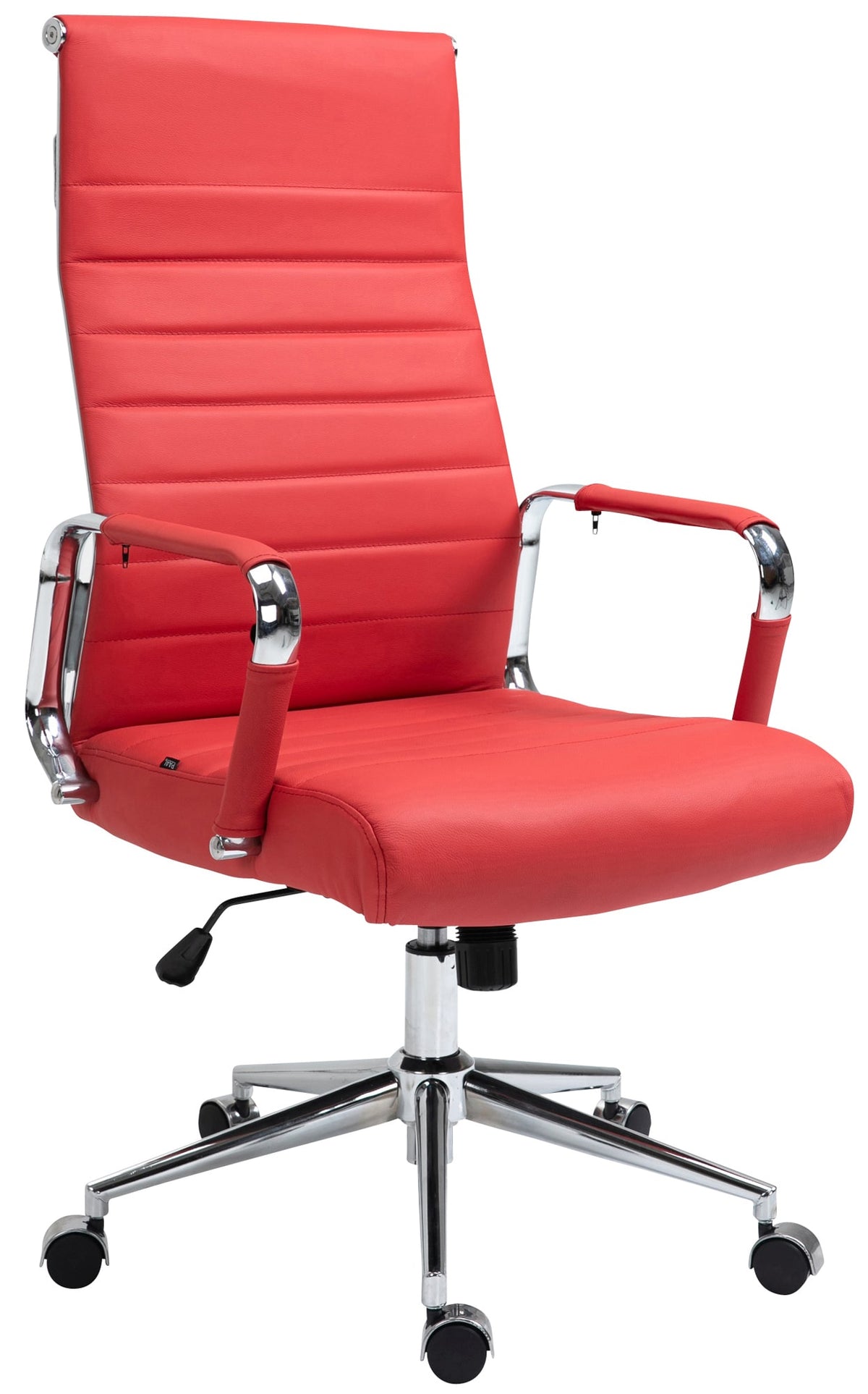 Sedia da ufficio Basso Agordino in vera pelle rosso