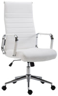 Sedia ufficio Basso Agordino in similpelle bianco