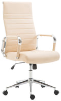 Basso Agordino office chair in cream faux leather