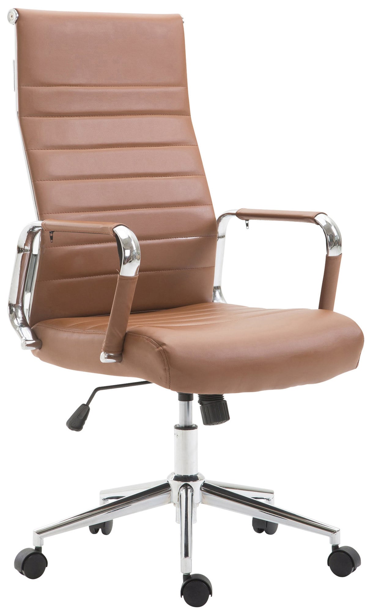 Basso Agordino office chair in light brown faux leather
