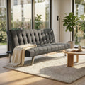 DIVANO LETTO BARRY. Divano Letto GRIGIO SCURO MELANGE struttura in metallo e legno Dimensioni: D.178x80x72/DL.178x92x35.