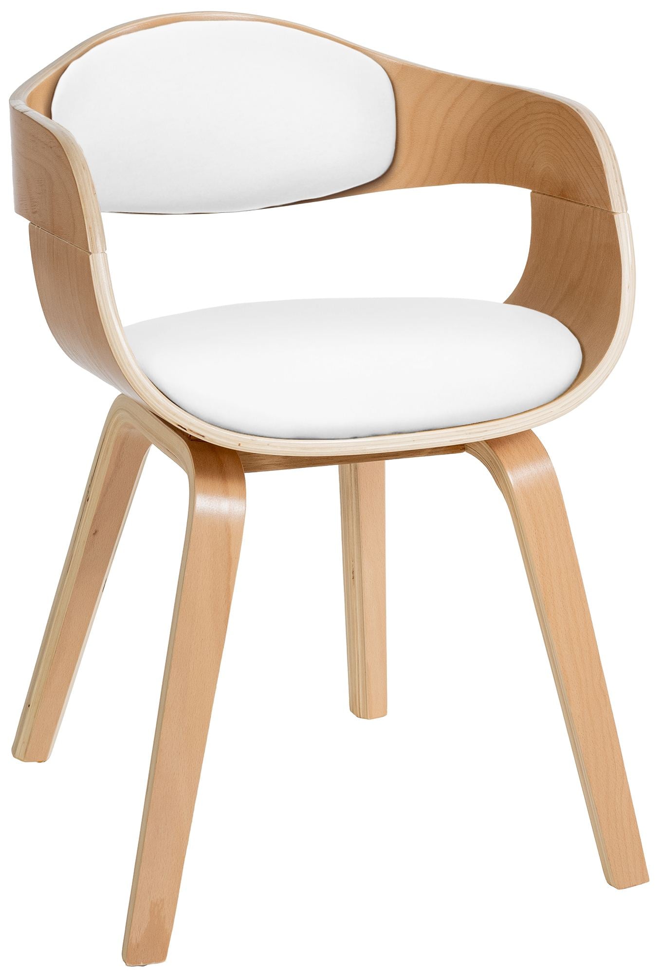 Arabba Chair in Natural/White Faux Leather