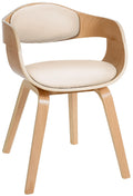 Sedia Arabba in Similpelle naturale/crema