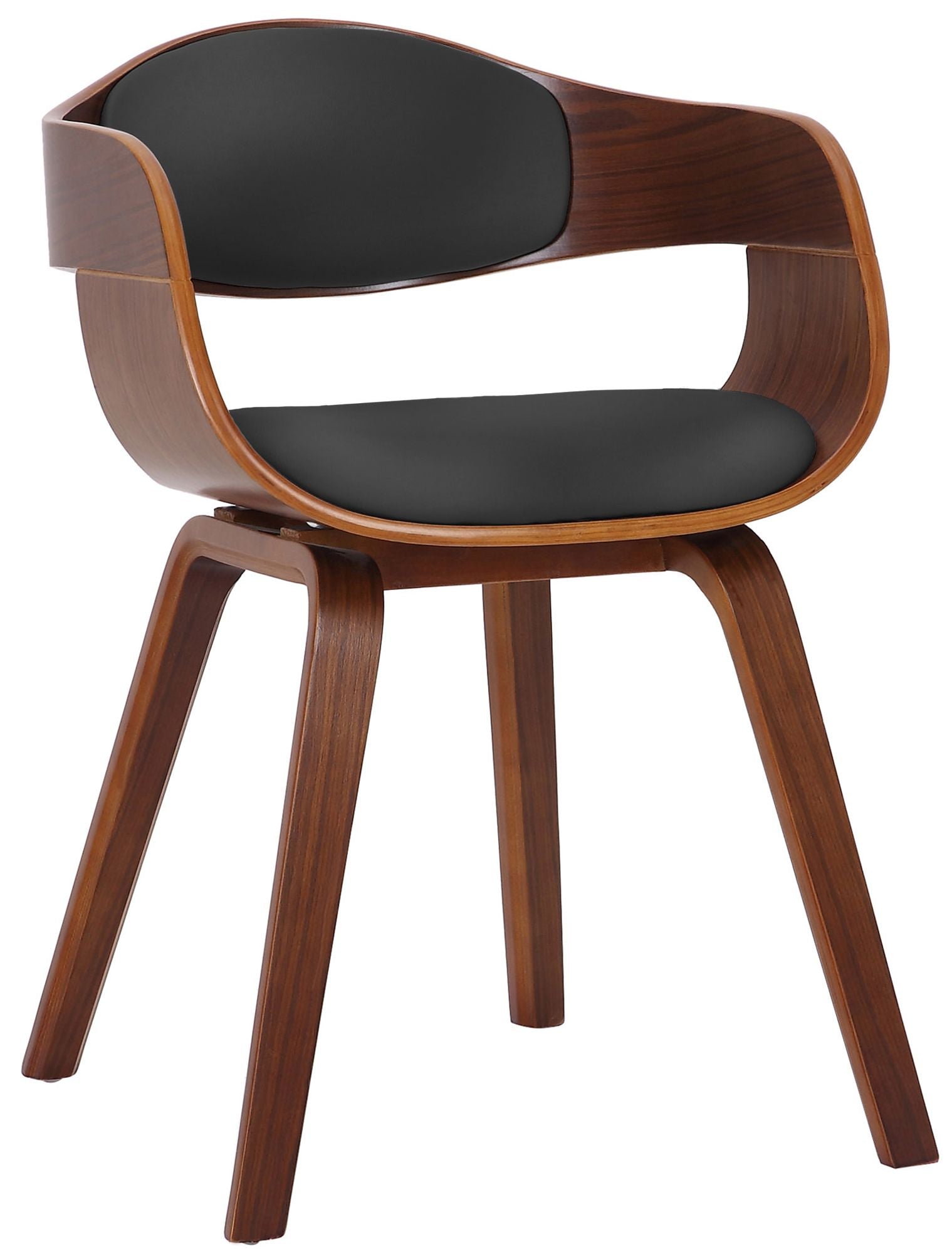 Arabba Chair in Walnut/Black Faux Leather