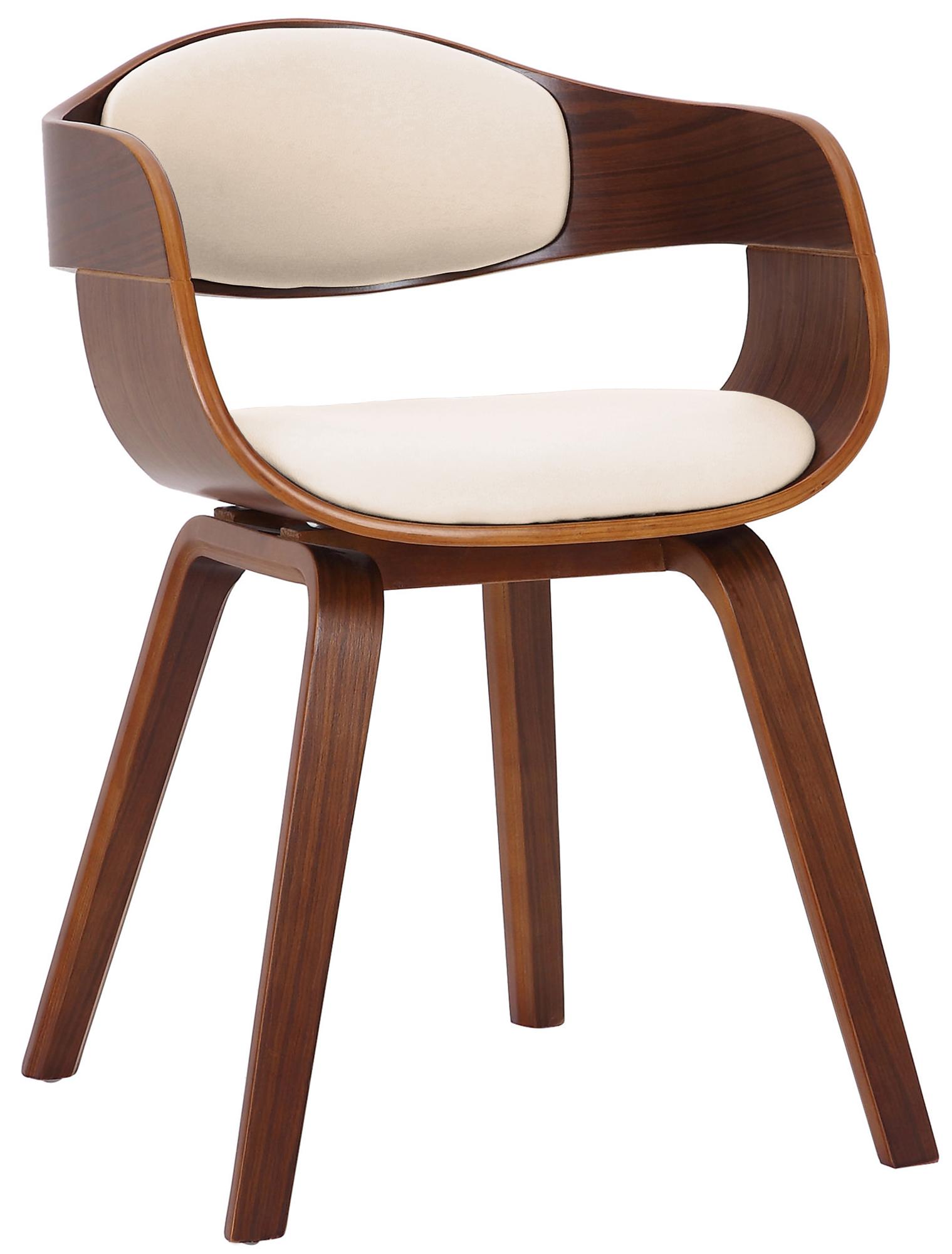 Arabba chair in walnut/cream faux leather