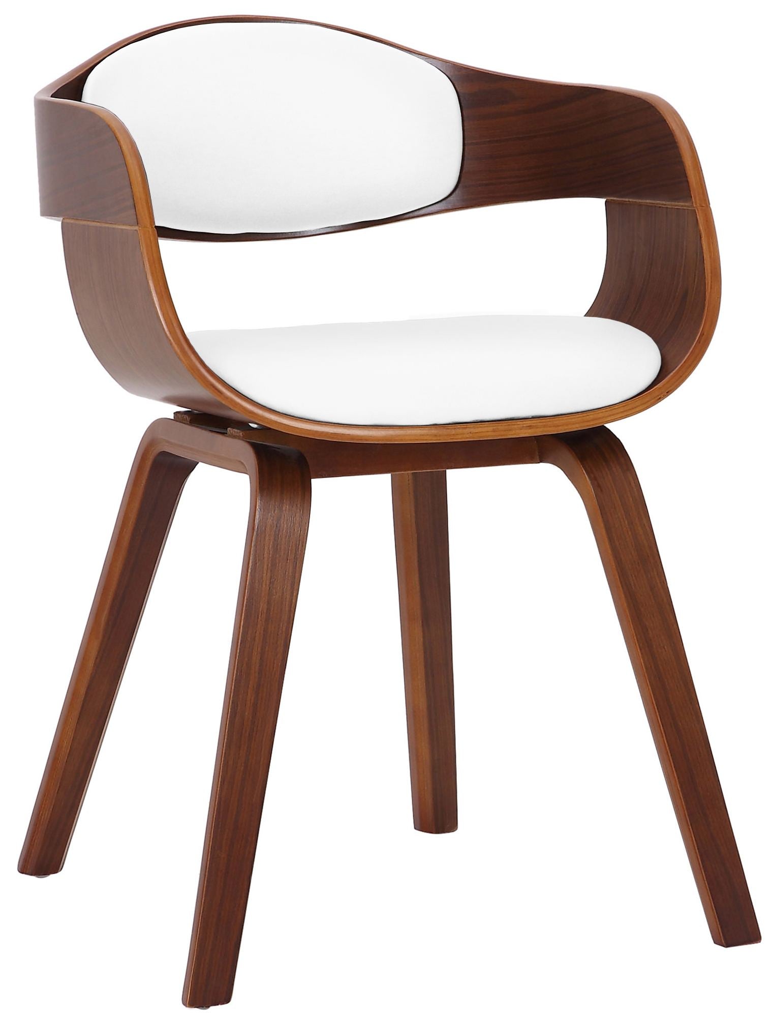 Arabba Chair in Walnut/White Faux Leather