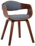 Arabba Chair in Walnut/Grey Faux Leather