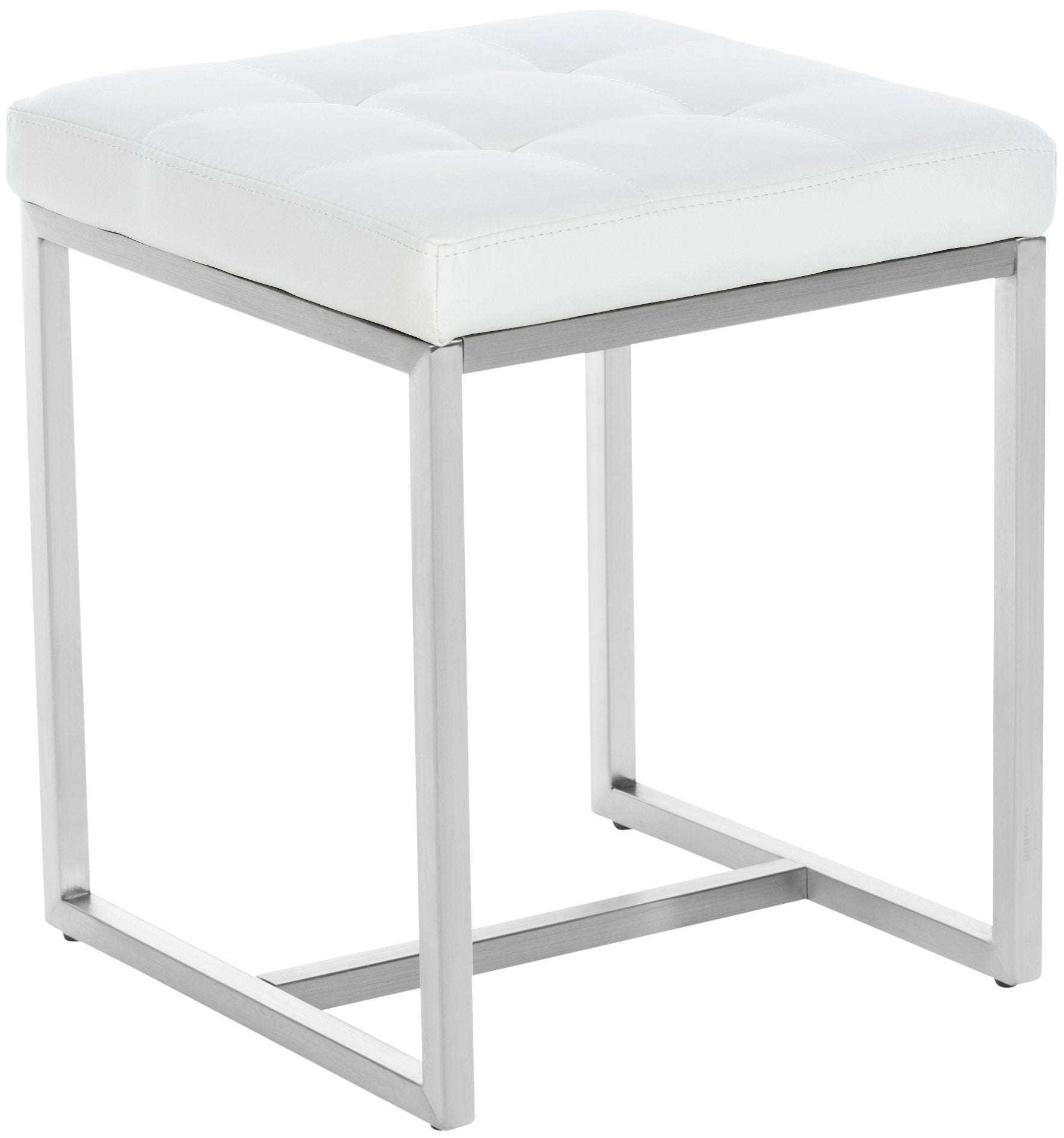 Sgabello Cismon in similpelle bianco