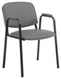Civetta visitor chair in grey faux leather