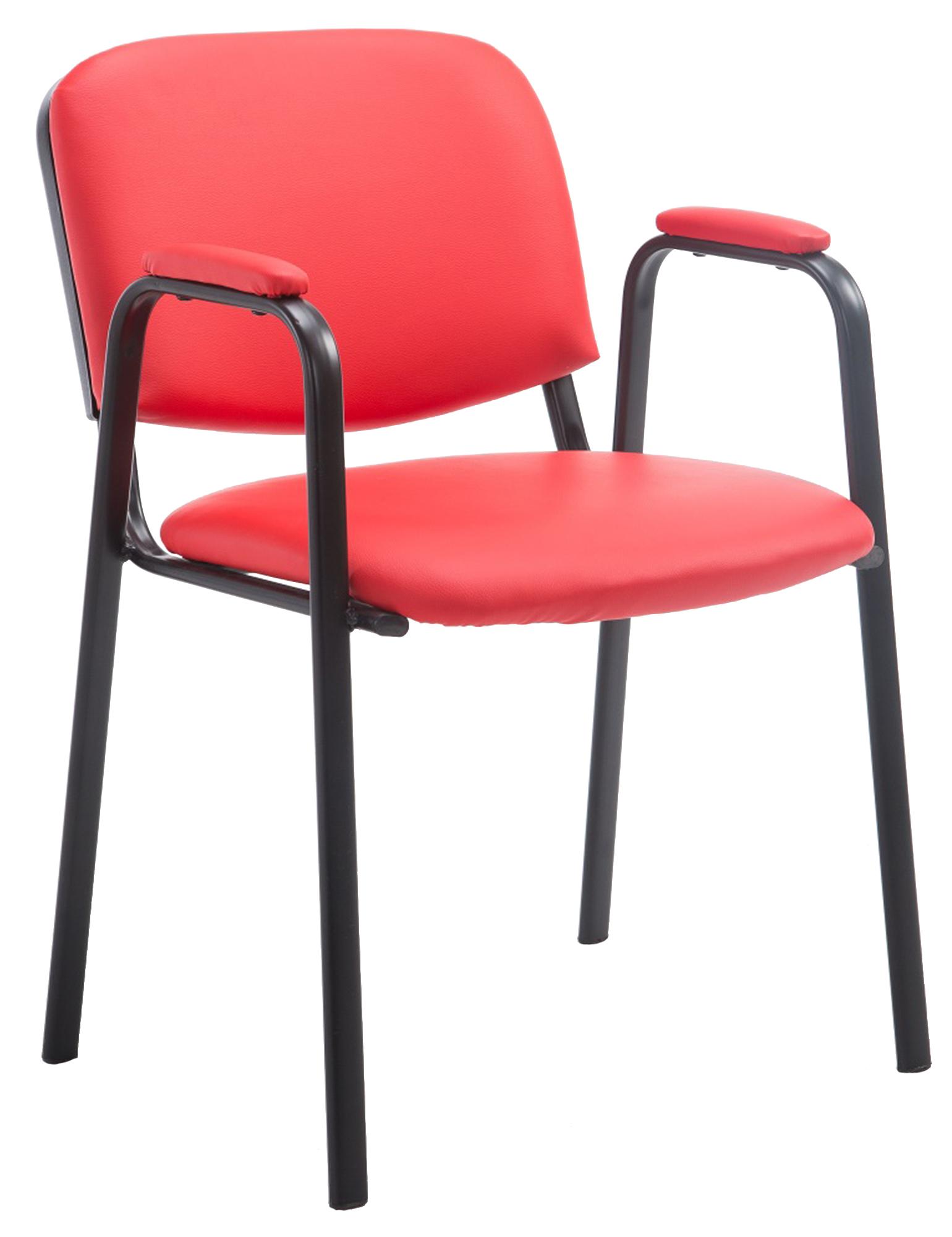 Civetta visitor chair in red faux leather