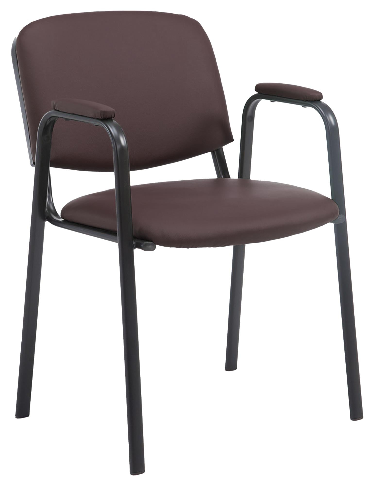 Civetta visitor chair in brown faux leather