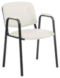 Sedia visitatore Civetta in similpelle crema
