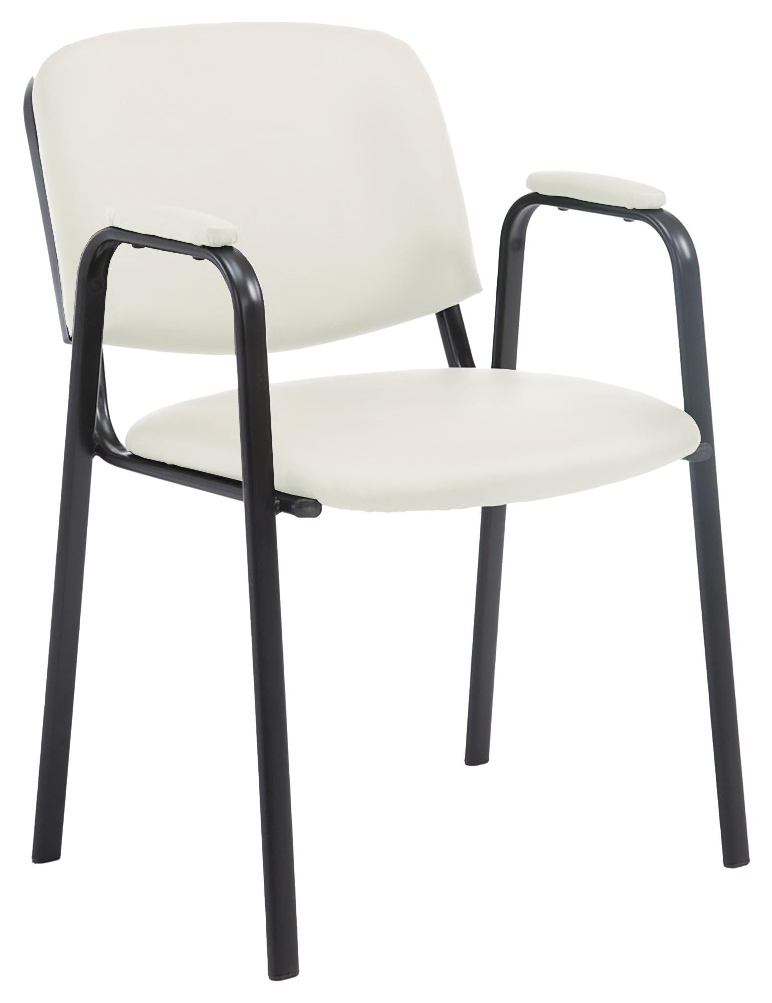Sedia visitatore Civetta in similpelle crema