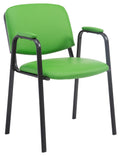Sedia visitatore Civetta in similpelle verde