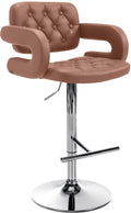 Catena di Bocche stool in cognac imitation leather, chromed