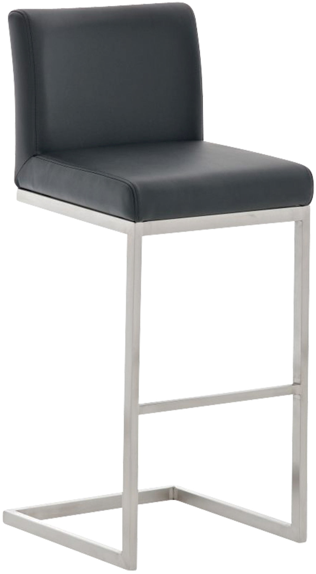 Sgabello Sass de Mura in similpelle nero