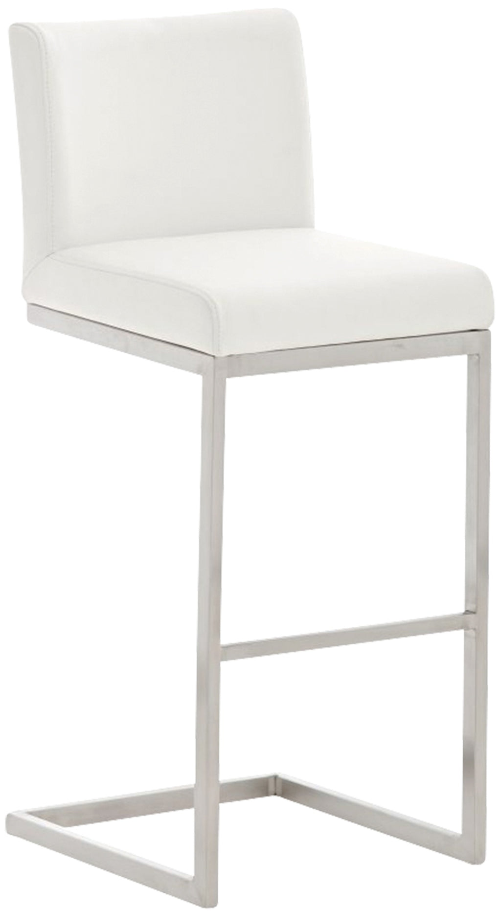 Sgabello Sass de Mura in similpelle bianco
