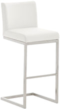 Sgabello Sass de Mura in similpelle bianco