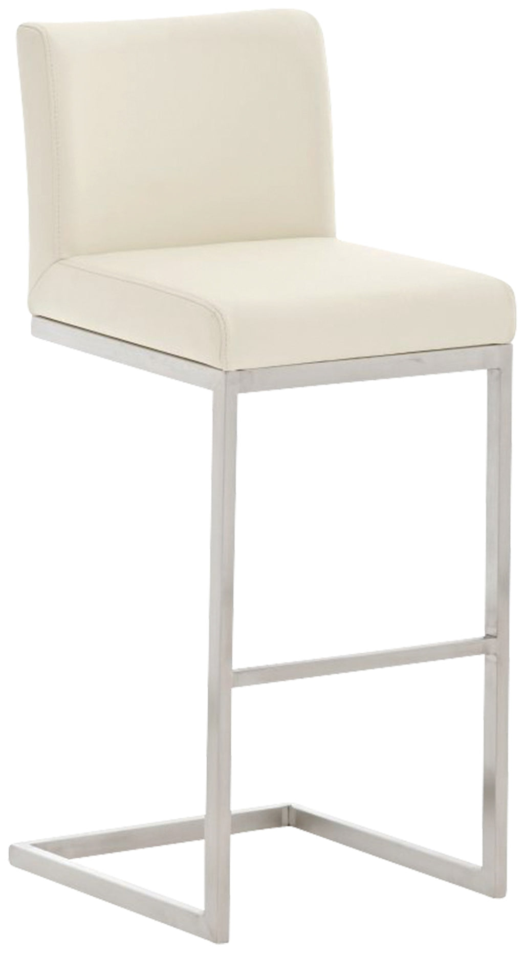 Sgabello Sass de Mura in similpelle crema
