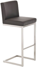 Sgabello Sass de Mura in similpelle marrone