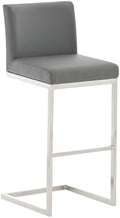 Sass de Mura stool in gray faux leather