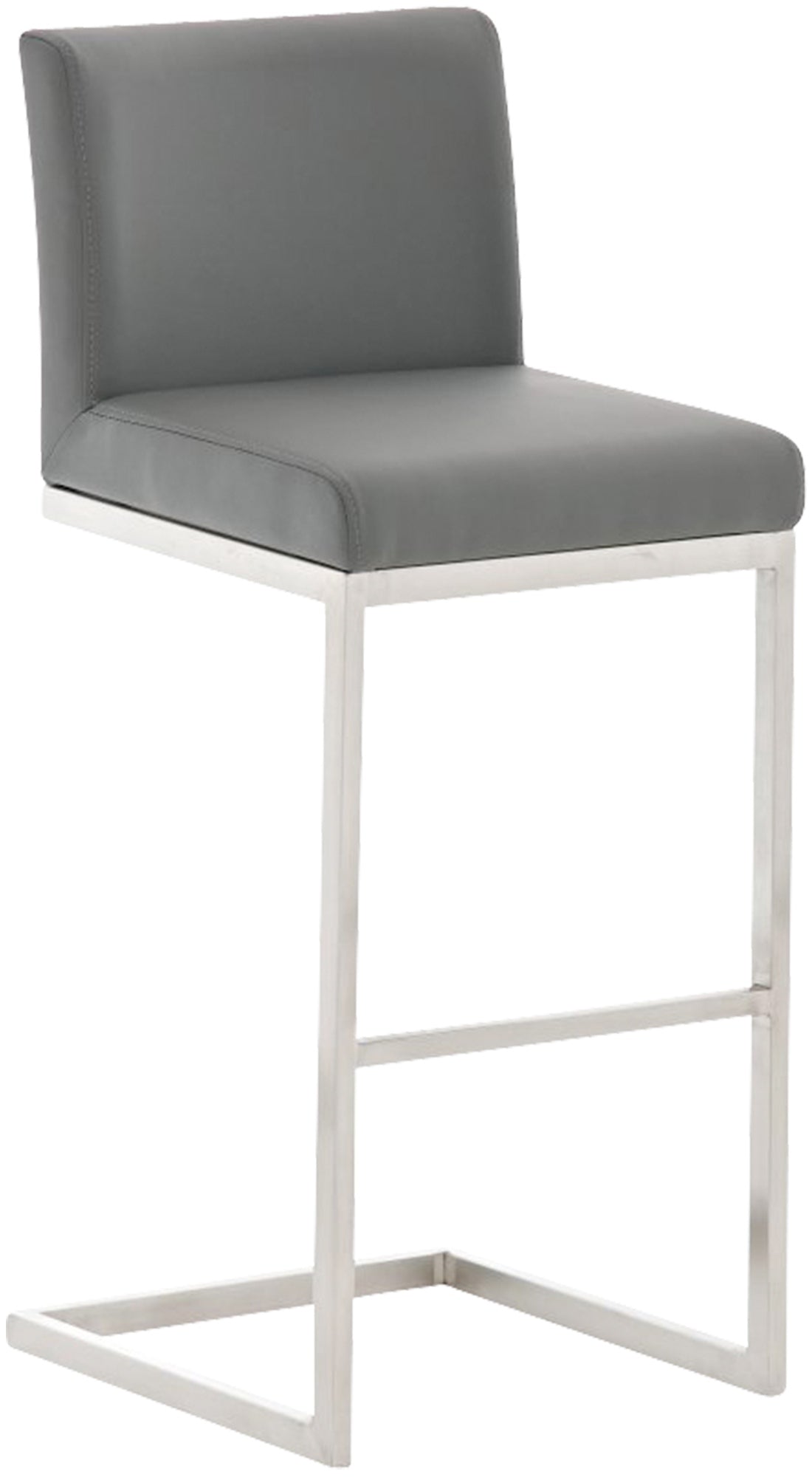 Sass de Mura stool in gray faux leather