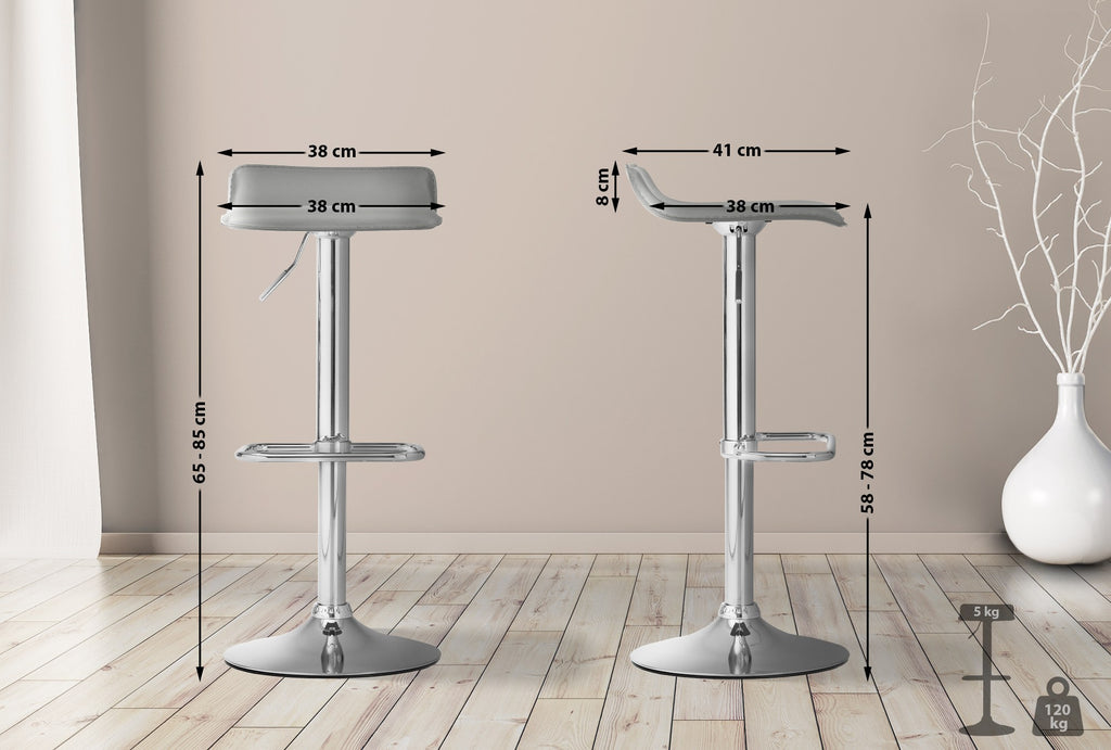 Pala Alta bar stool in gray faux leather