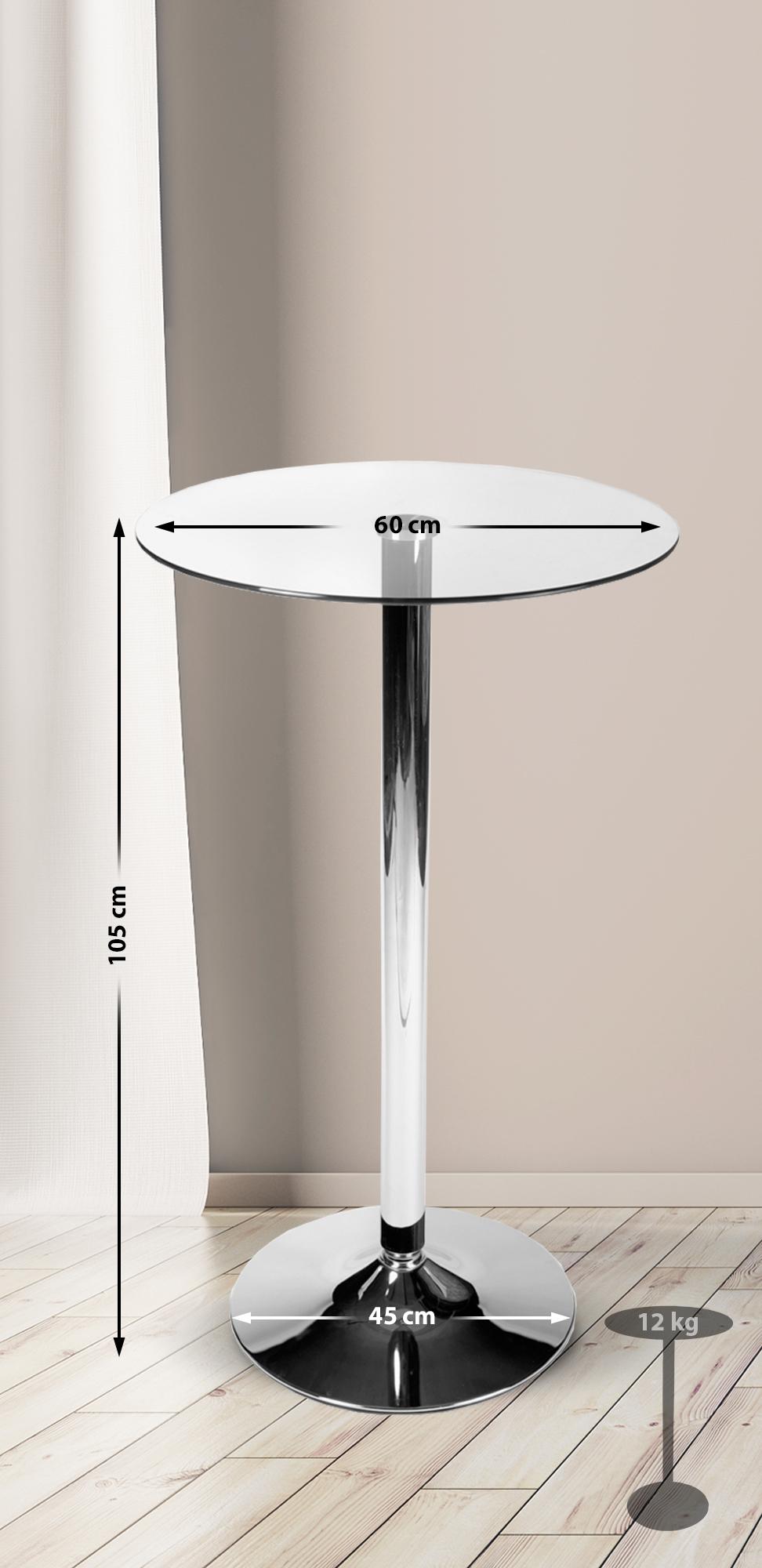 tavolo di vetro rund 105 cm