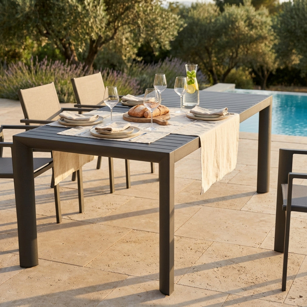 TAVOLO HOUSTON 225/300 X 100. Struttura in allumino ANTRACITE o TAUPE o BIANCO Dimensioni: cm 225/300 x 100 x 75 h. Arredo Giardino