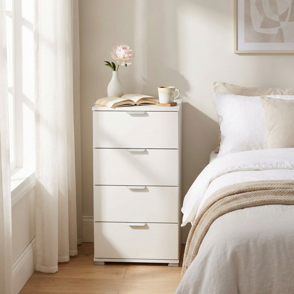 MOBILETTO ASTER 4 CASSETTI BIANCA. Dimensioni: cm 45 x 38 x 85 h.